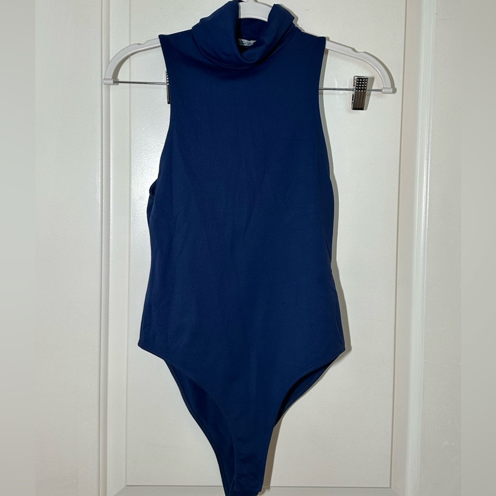Zara Dark Blue, Turtle Neck Bodysuit